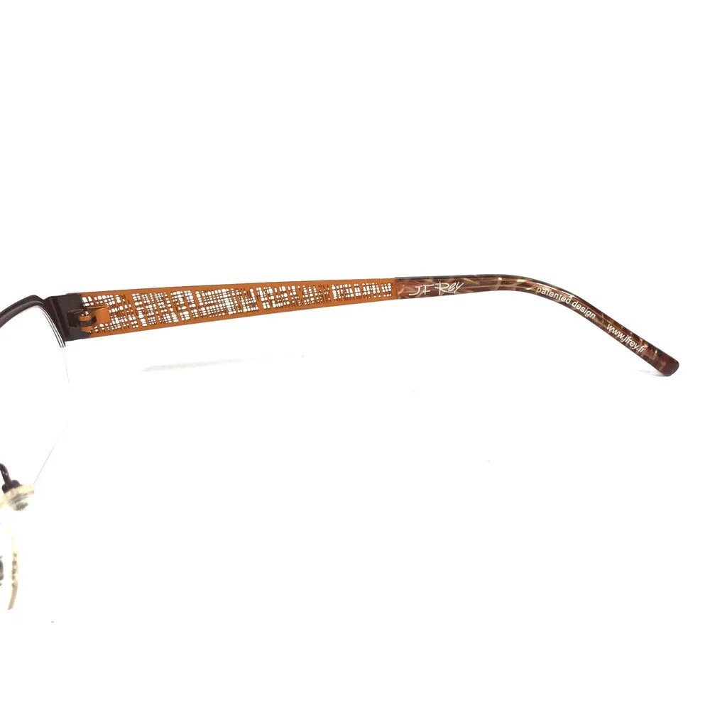 J.F. Rey Eyeglasses Frames JF2590 9560 Matte Brown Orange Half Rim 54-15-145